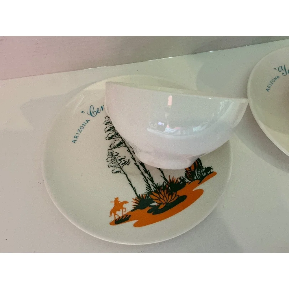 Universal Potteries Vintage Arizona Cactus Tea Cup Saucer Set Century Yucca NWT